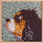 Mosaik Portraits Hund Keramik Steine