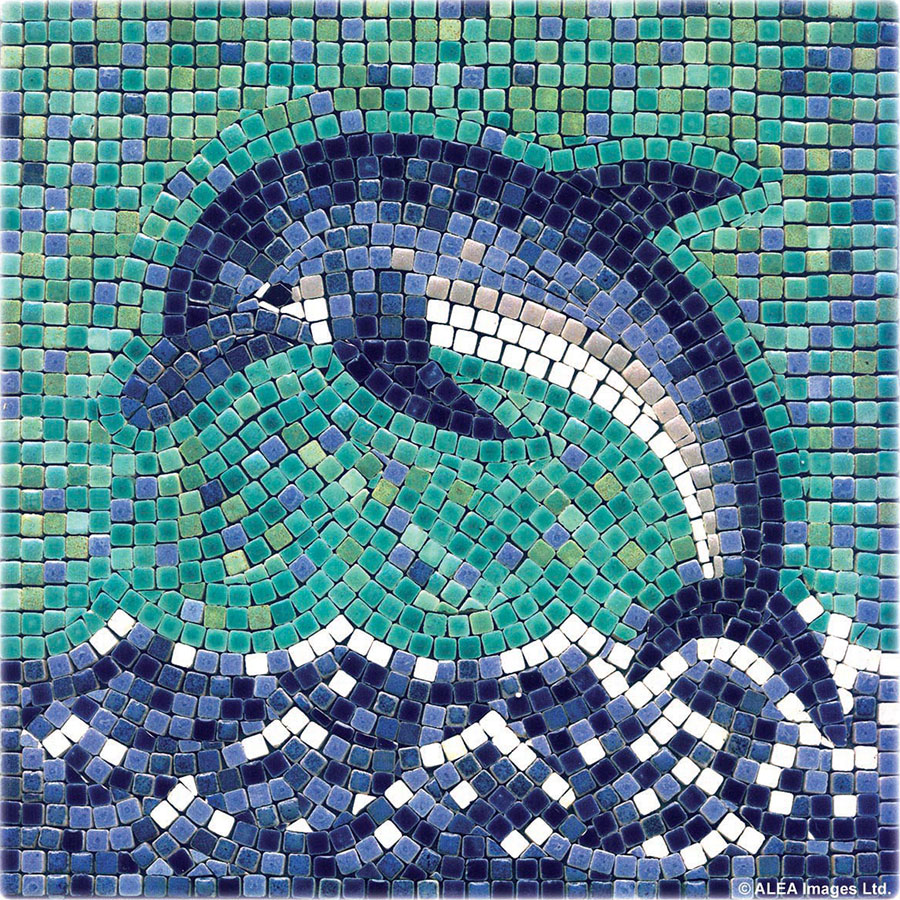 DIY dolphin with mosaic tiles